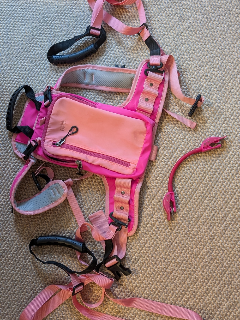 Learn To Ski Bundle: Kids Adjustable Harness + Launch pad Wedgease Ski Clips